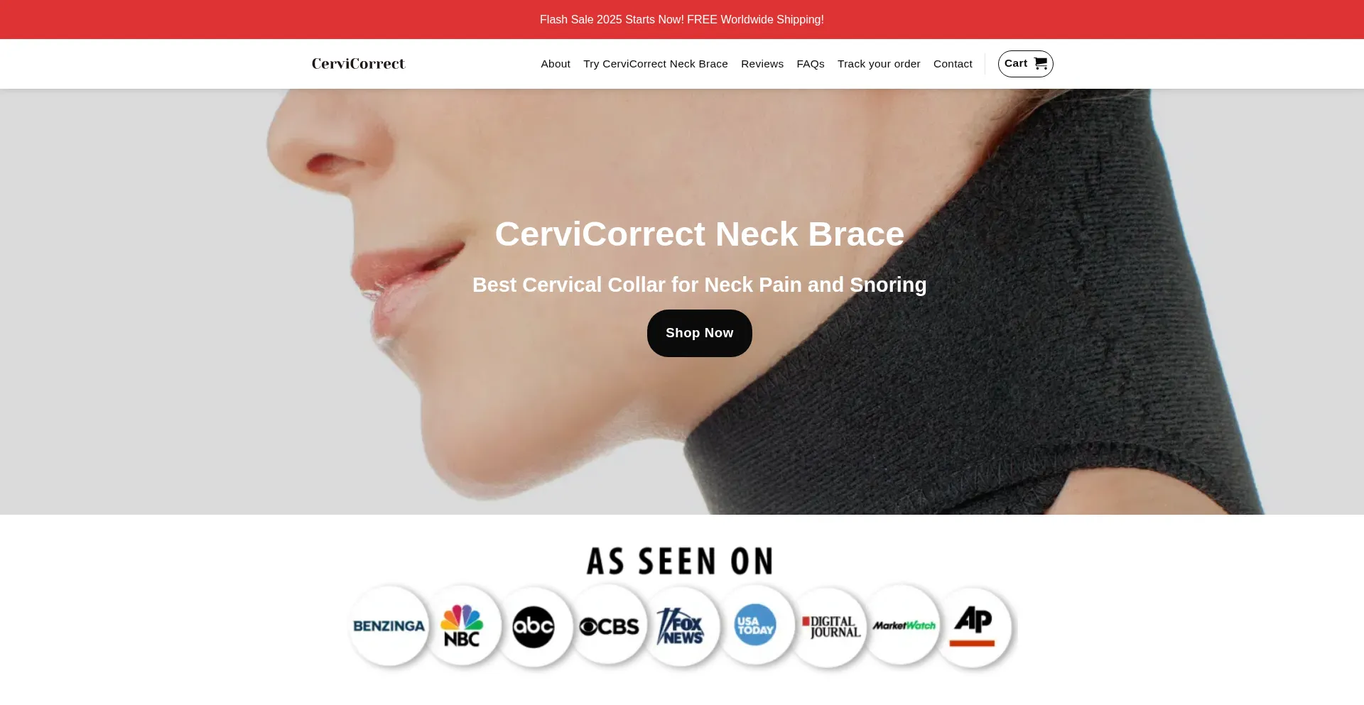 Website screenshot of Cervicorrectneckbrace.co