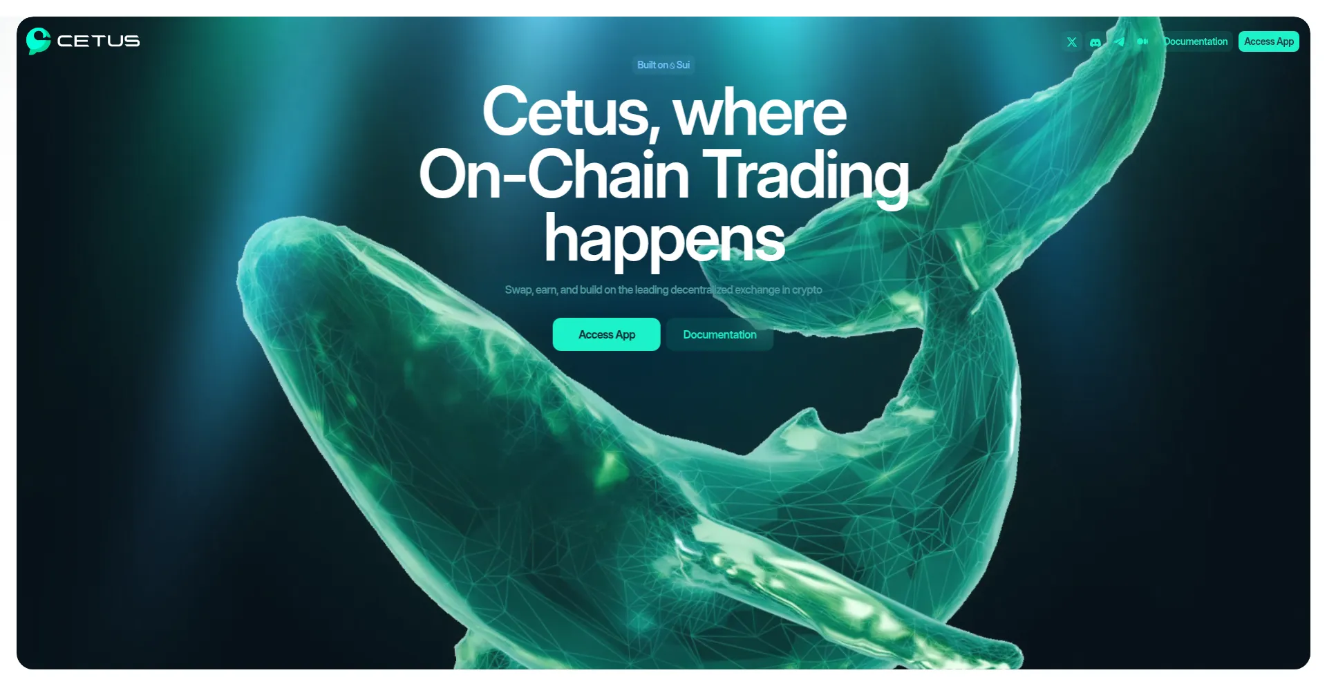 Website screenshot of Cetus.zone