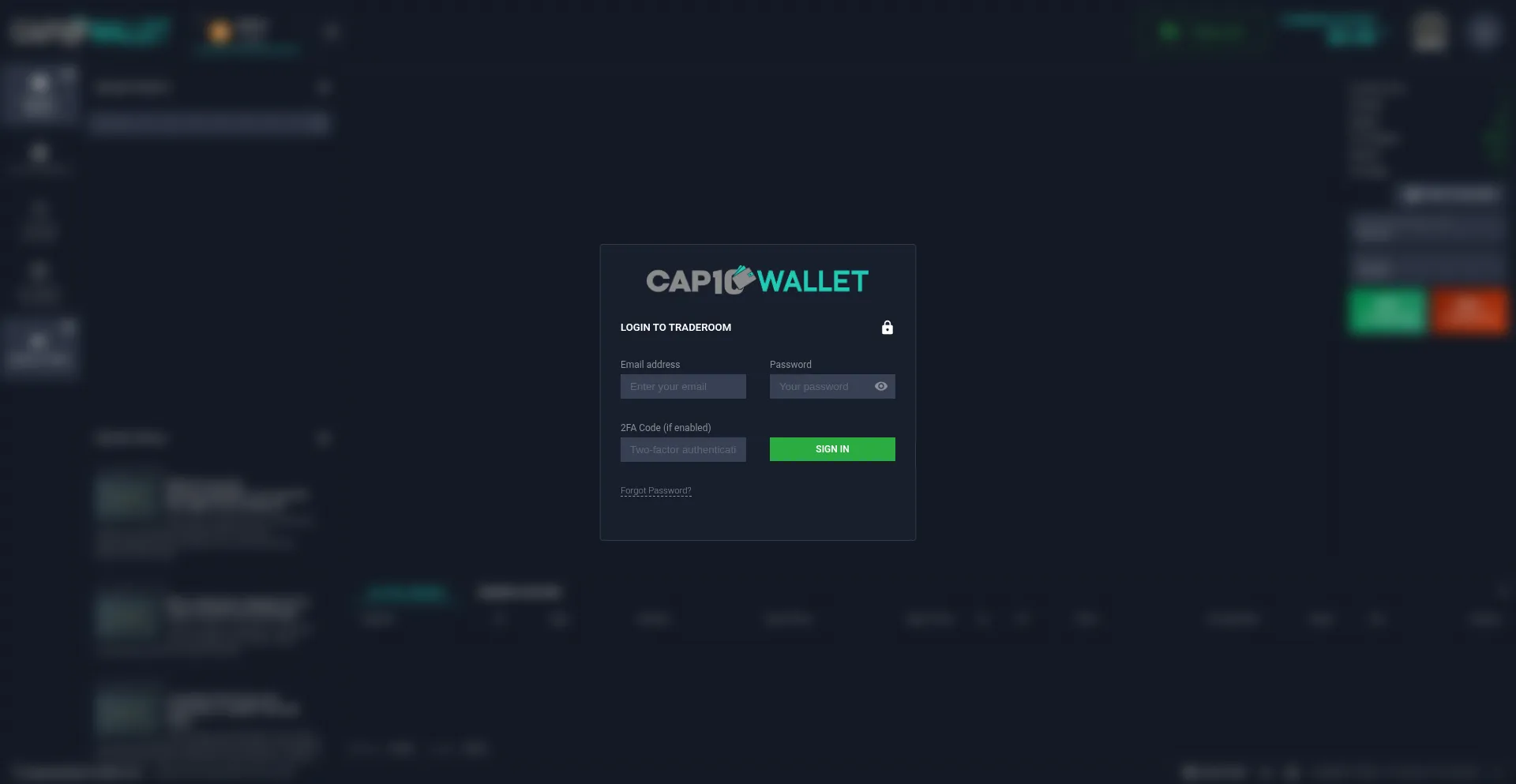 Website screenshot of Cfd.cap10-wallet.com