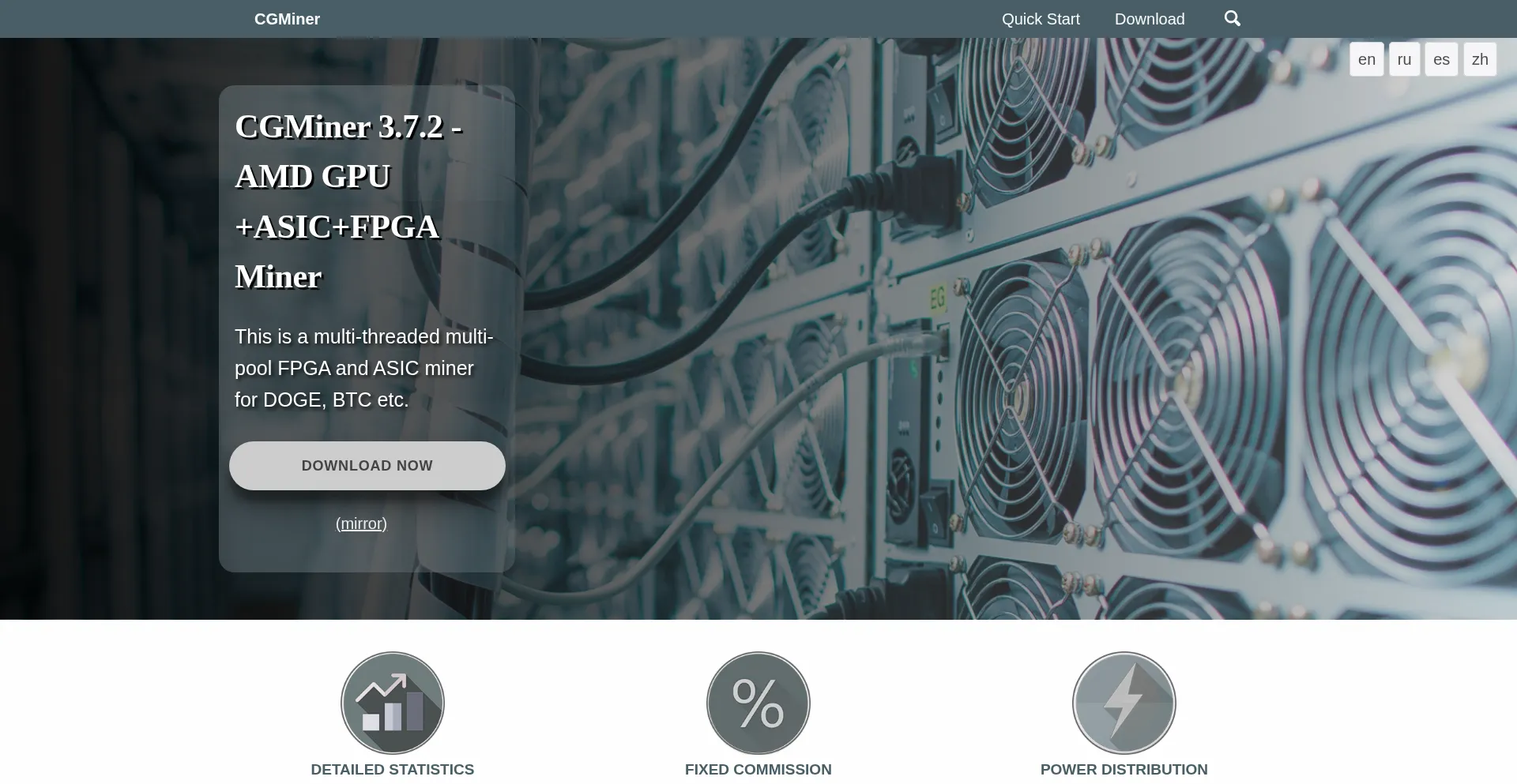 Website screenshot of Cgminer.info