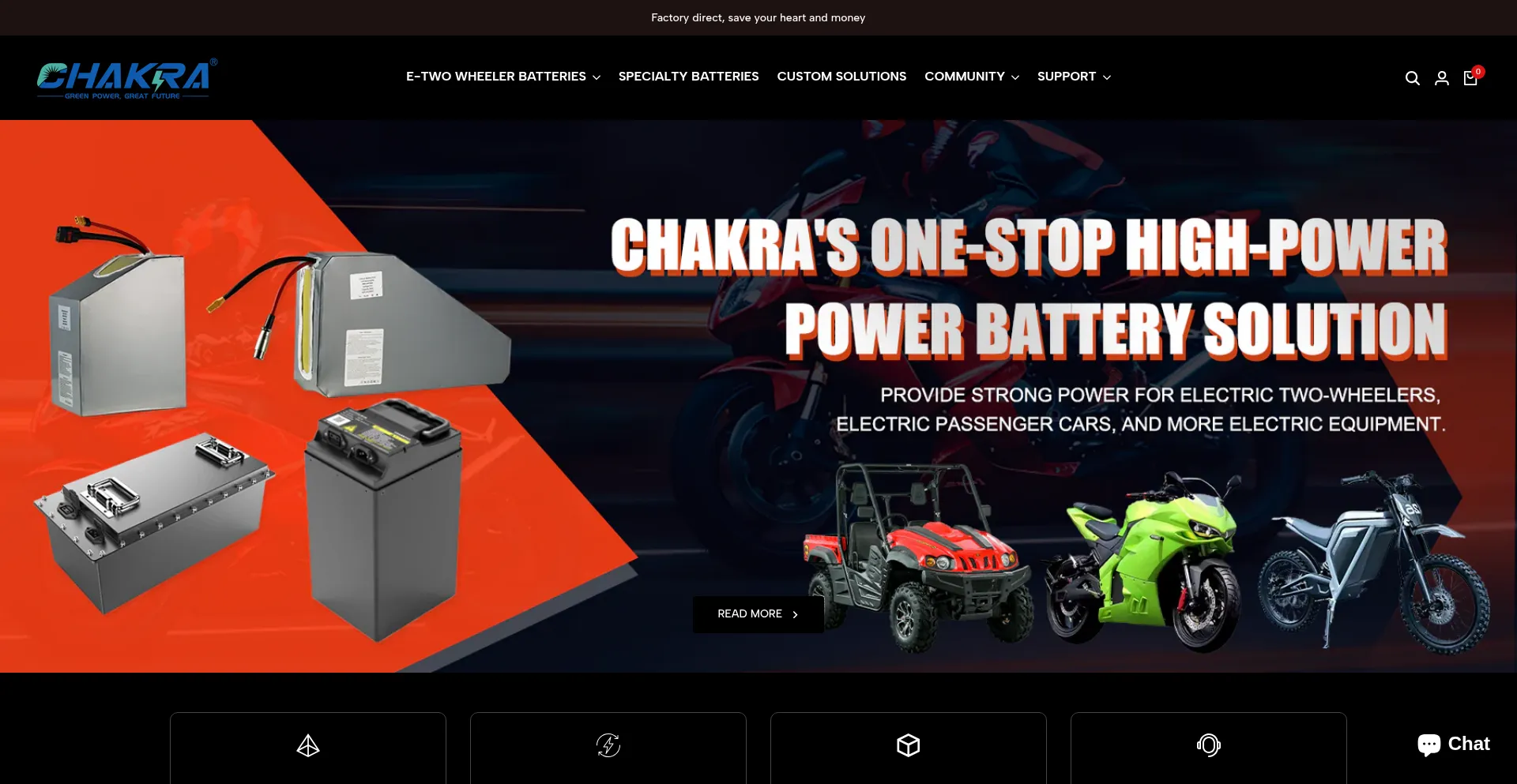 Website screenshot of Chakra-battery.com