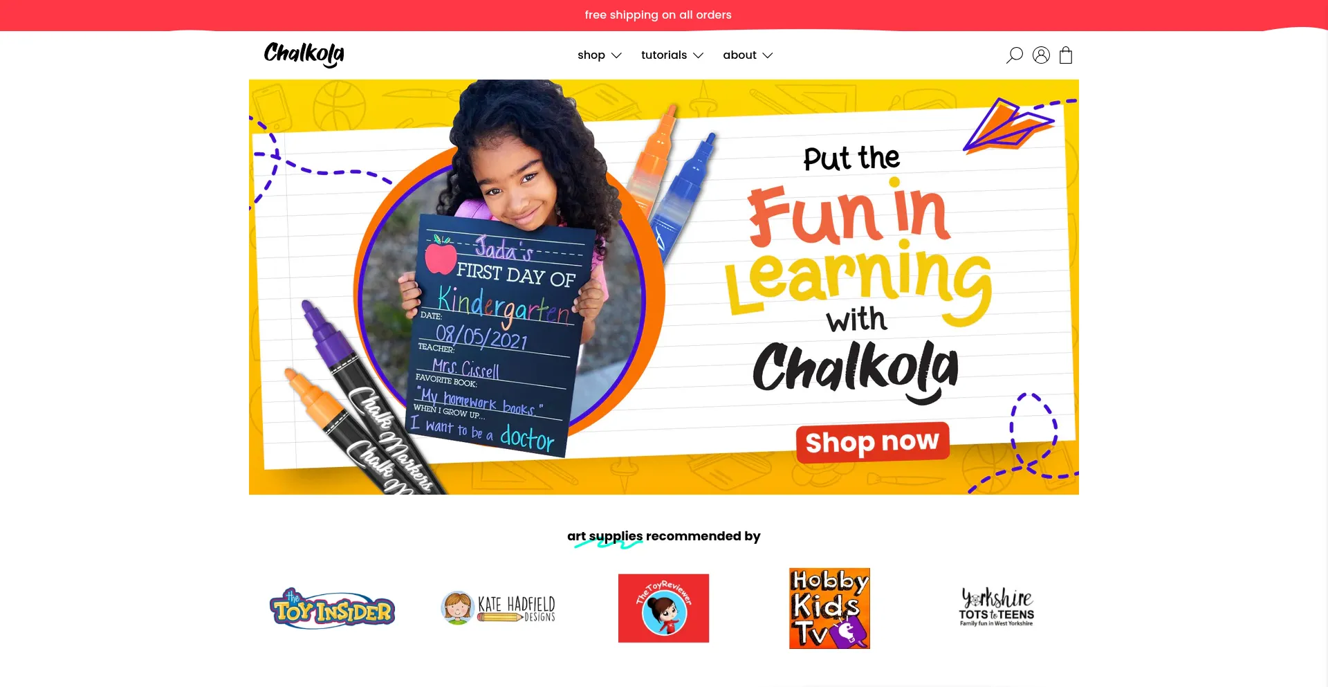 Website screenshot of Chalkola.com
