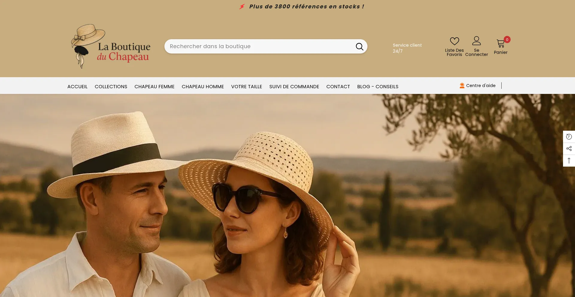 Website screenshot of Chapeaufemme.fr