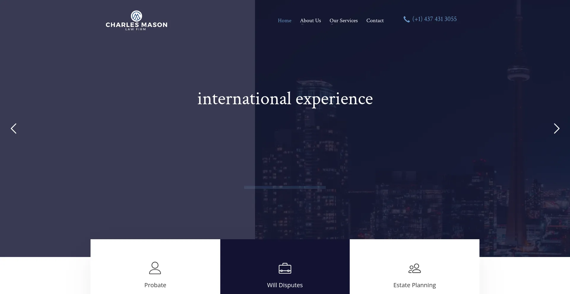 Website screenshot of Charlesmasonlaw.com