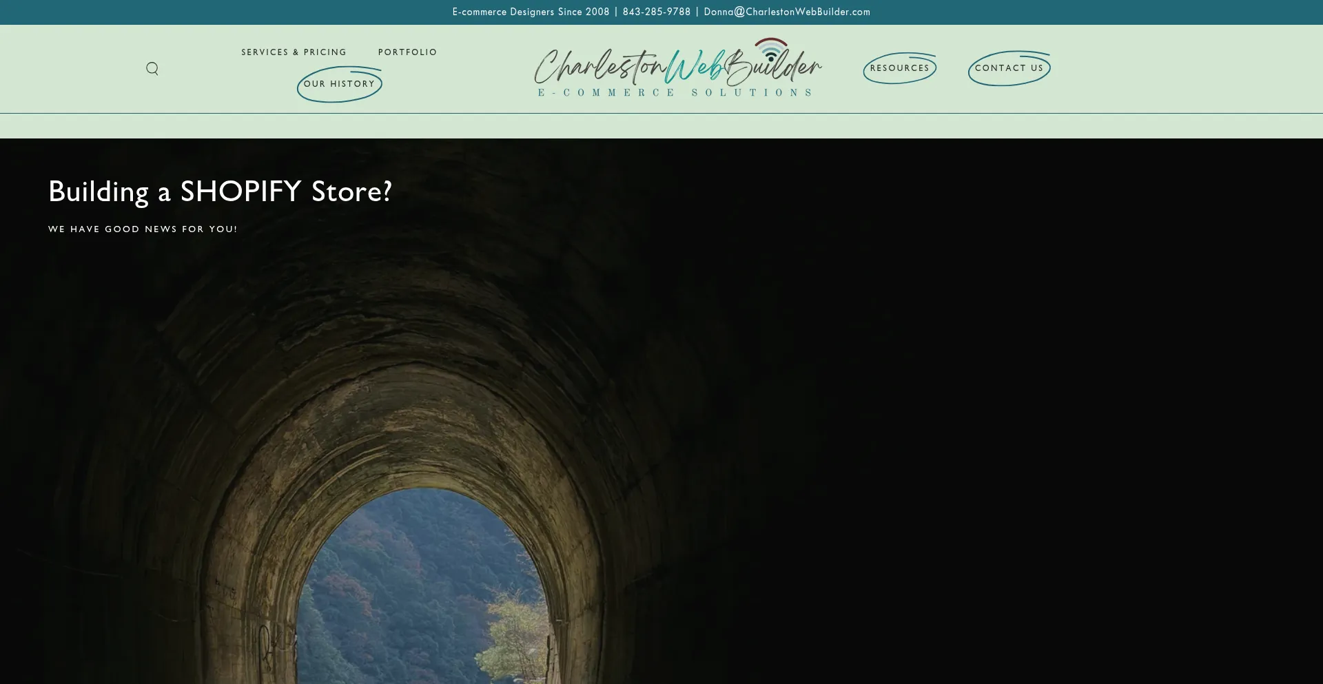 Website screenshot of Charlestonwebbuilder.com