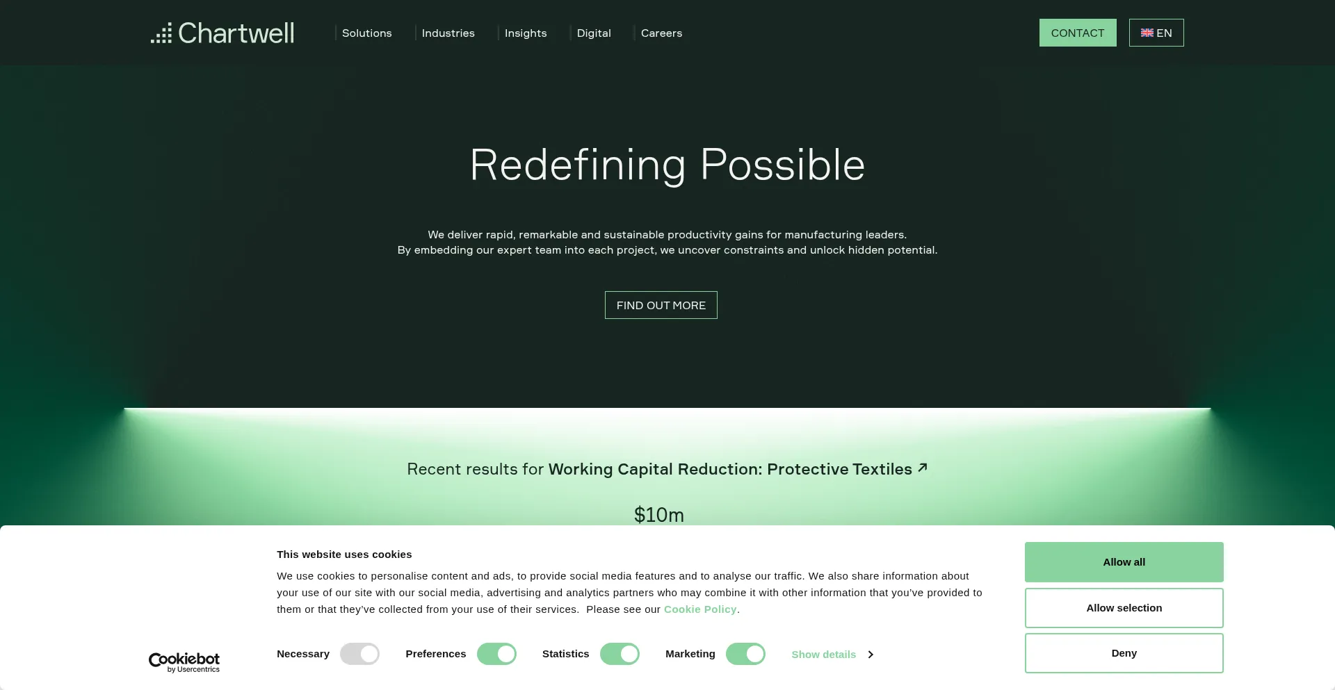 Website screenshot of Chartwell-consulting.com