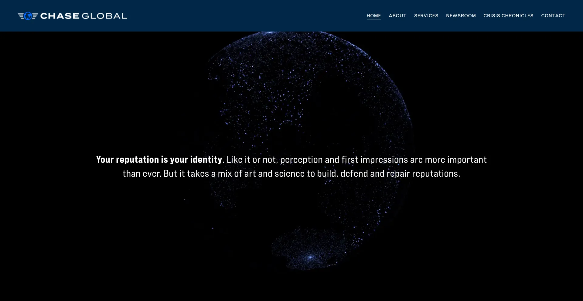 Website screenshot of Chaseglobal.media