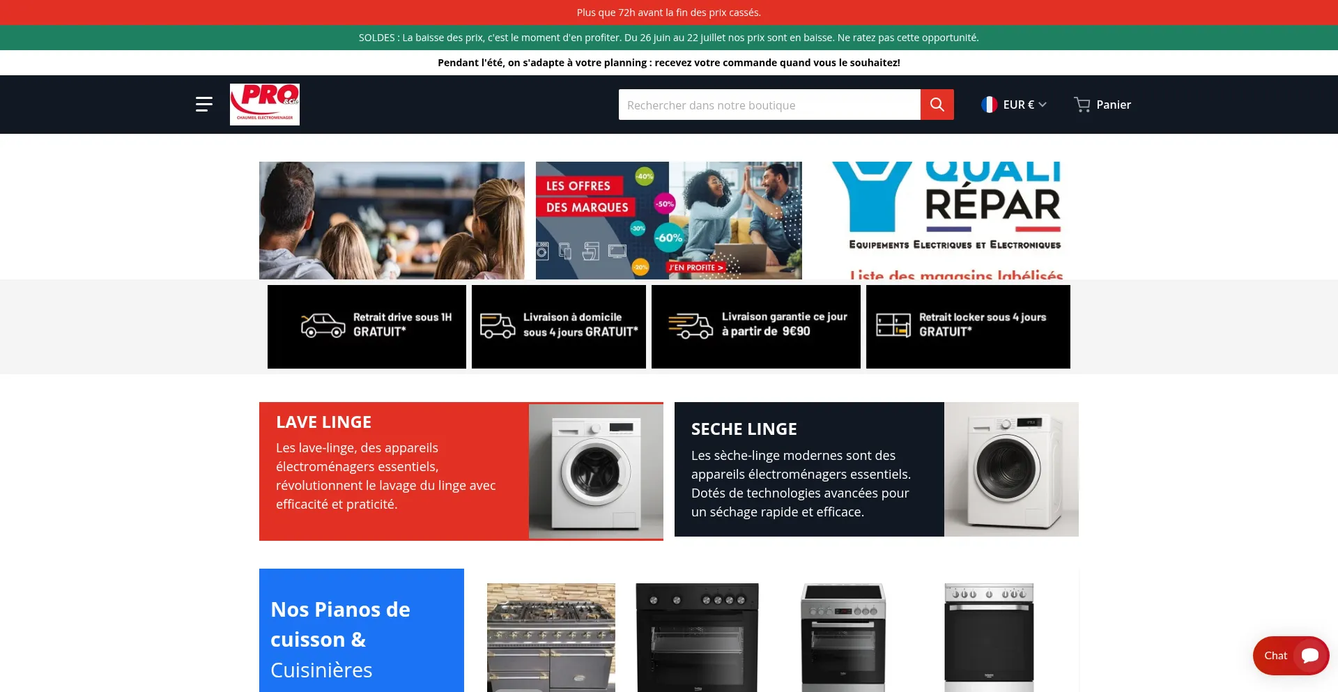 Website screenshot of Chaumeilelectromenager.com