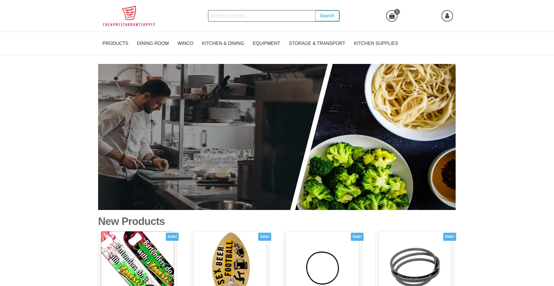 Website screenshot of Cheaprestaurantsupply.com