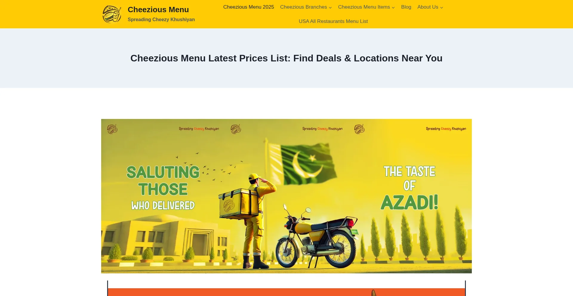 Cheeziousmenu.com Screenshot