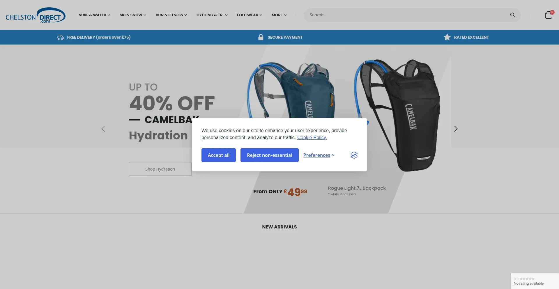 Website screenshot of Chelstondirect.com