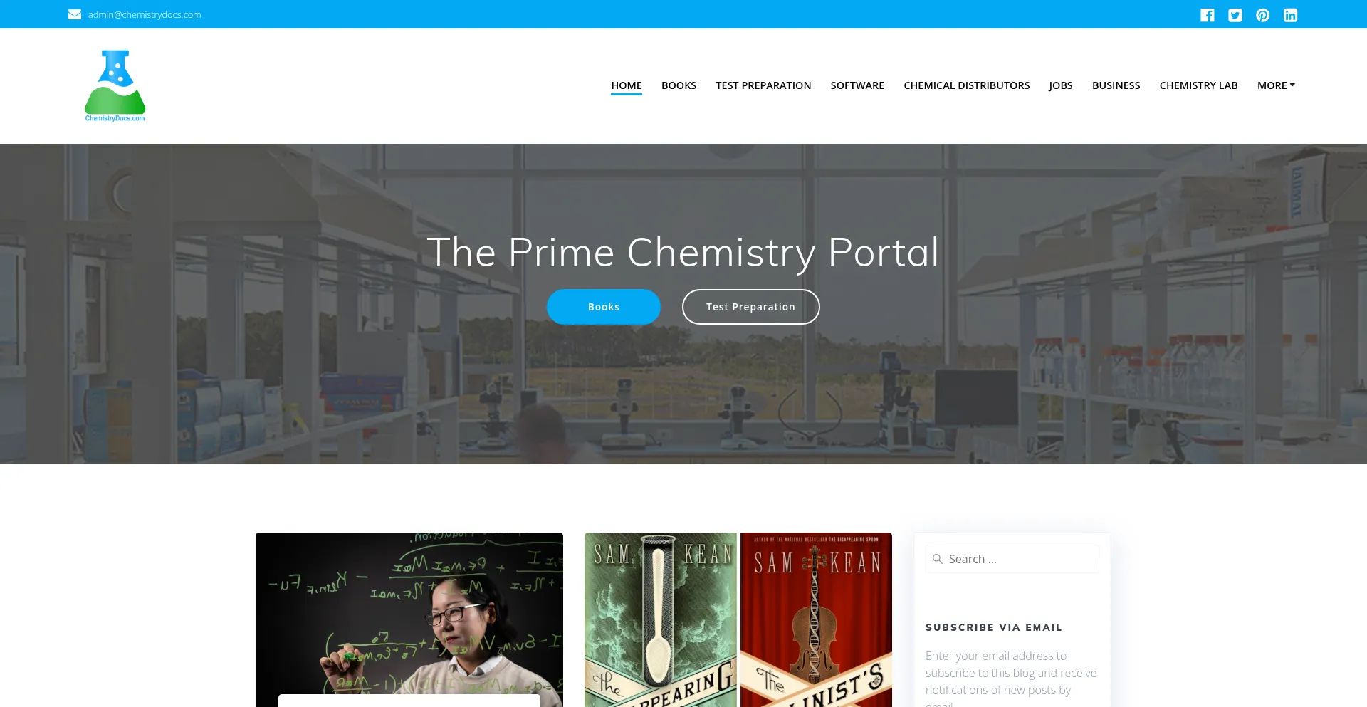 Website screenshot of Chemistrydocs.com