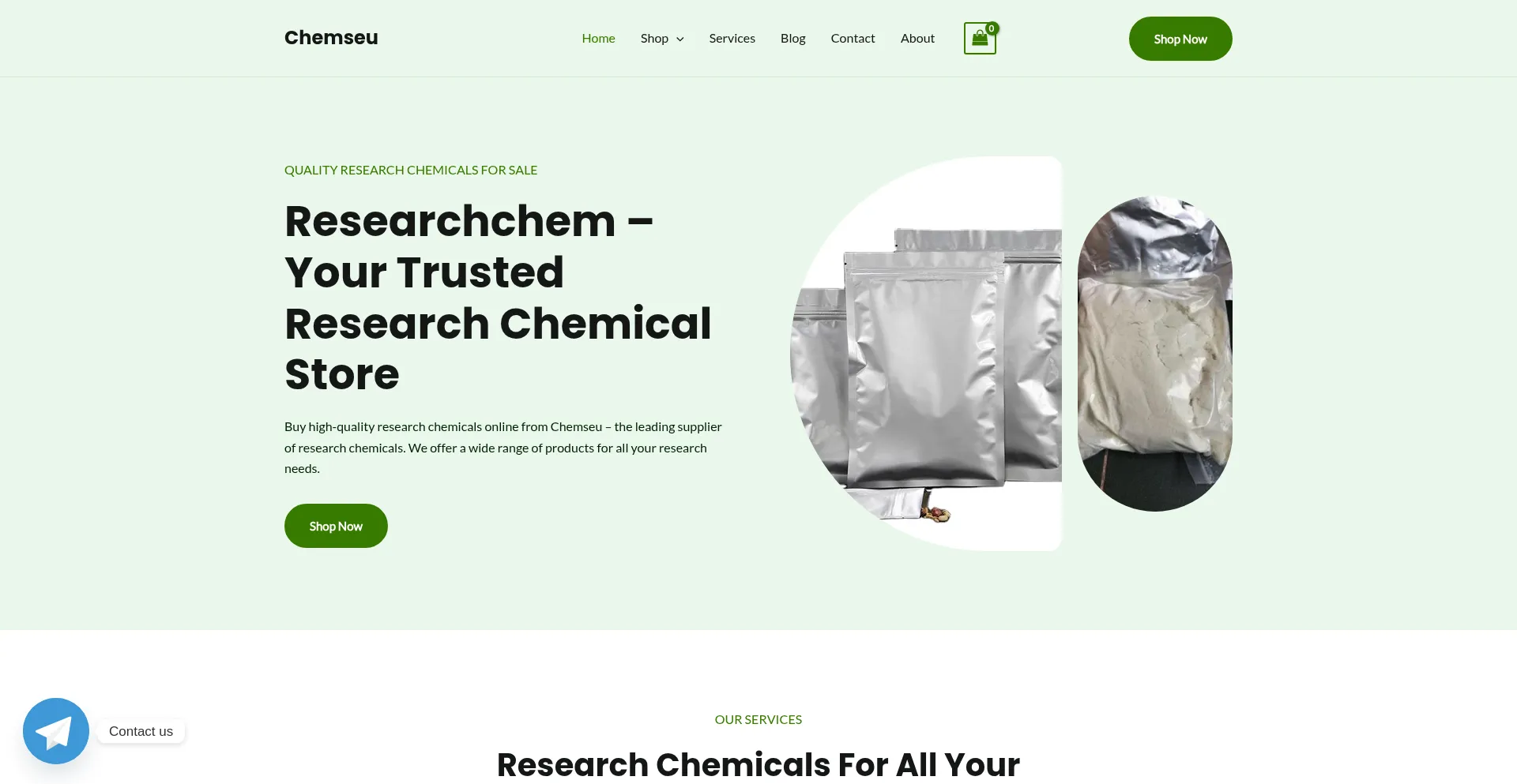 Website screenshot of Chemseu.com