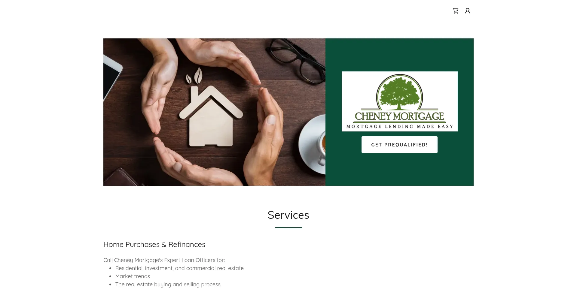 Website screenshot of Cheneymortgage.com