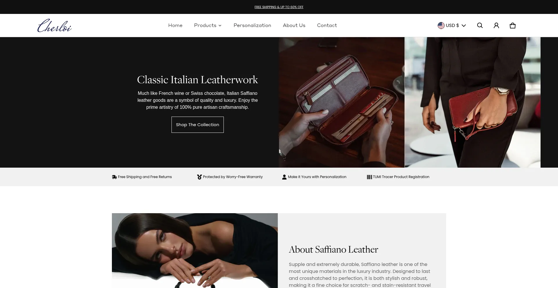 Website screenshot of Cherloiofficial.com