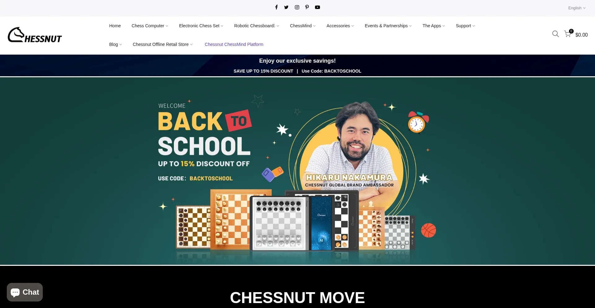 Website screenshot of Chessnutech.com