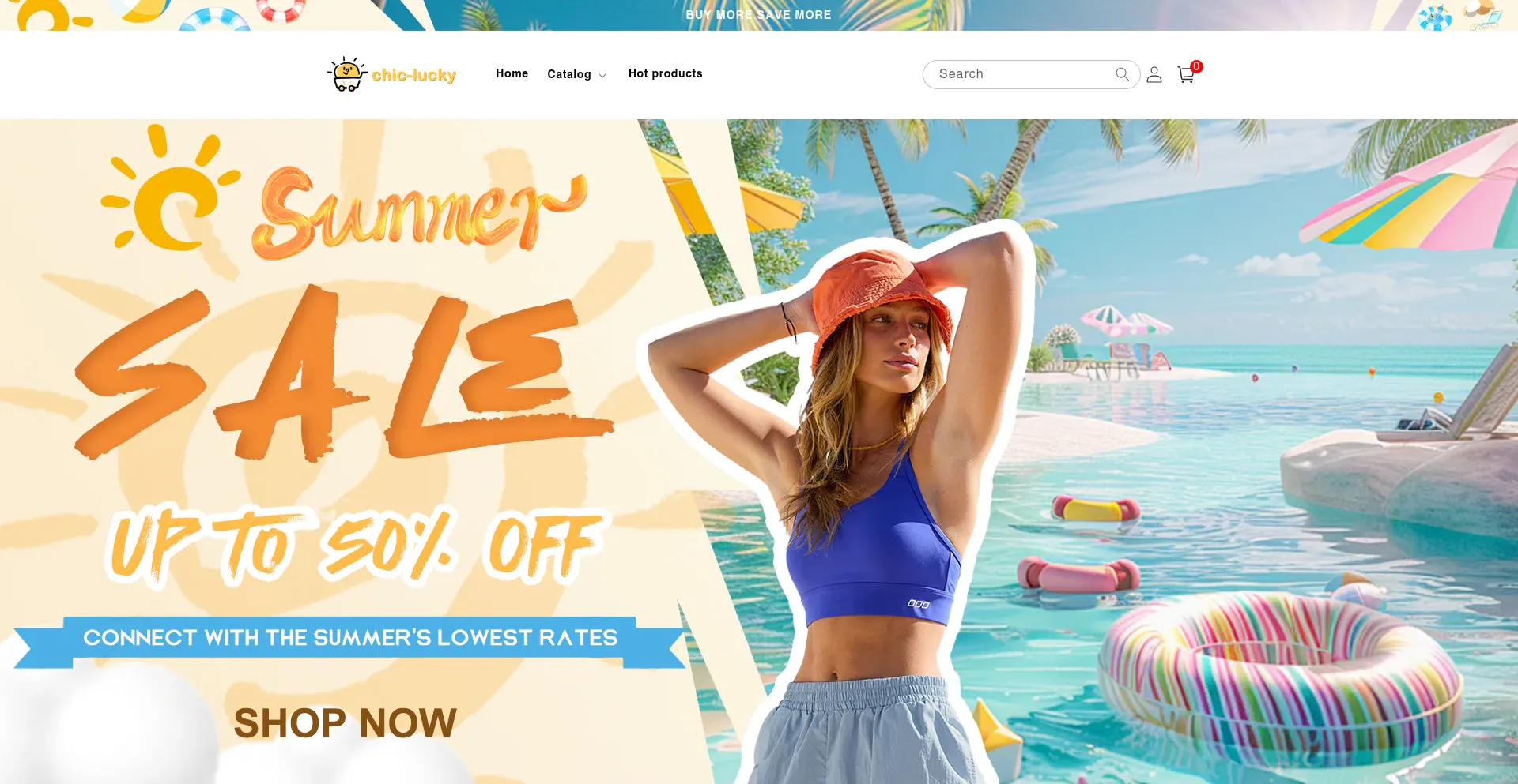 Website screenshot of Chic-lucky.com