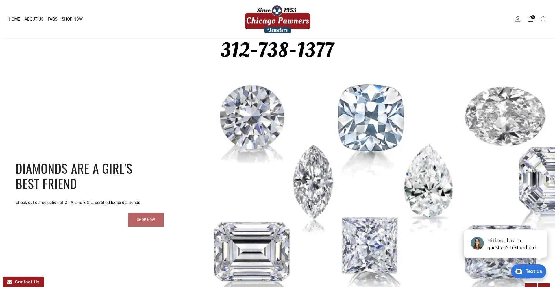 Website screenshot of Chicagopawners.com