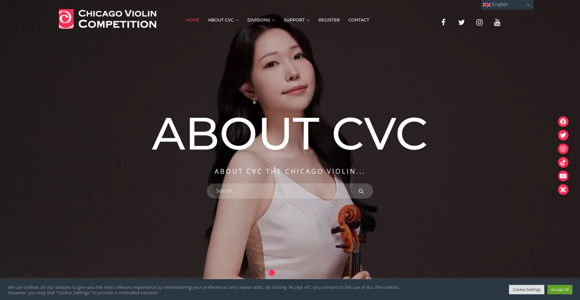Website screenshot of Chicagoviolincompetition.org