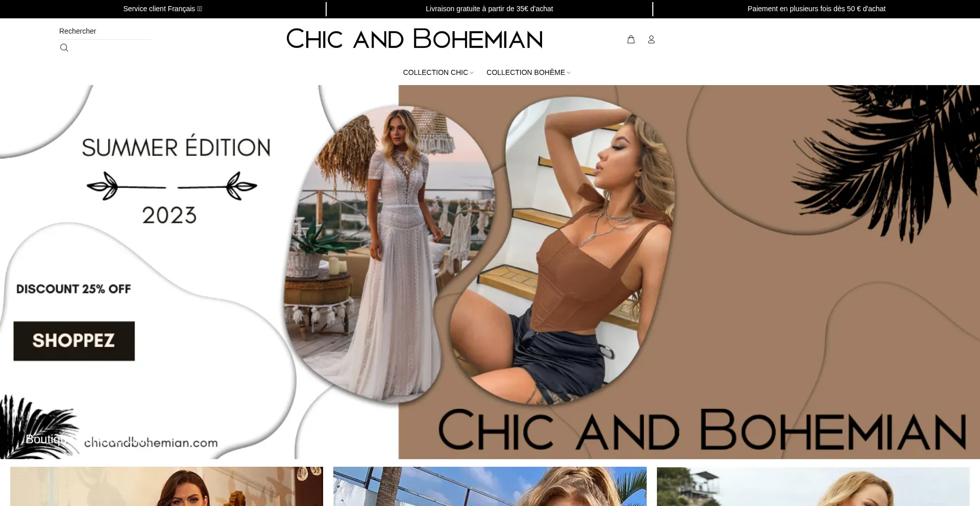 Website screenshot of Chicandbohemian.com