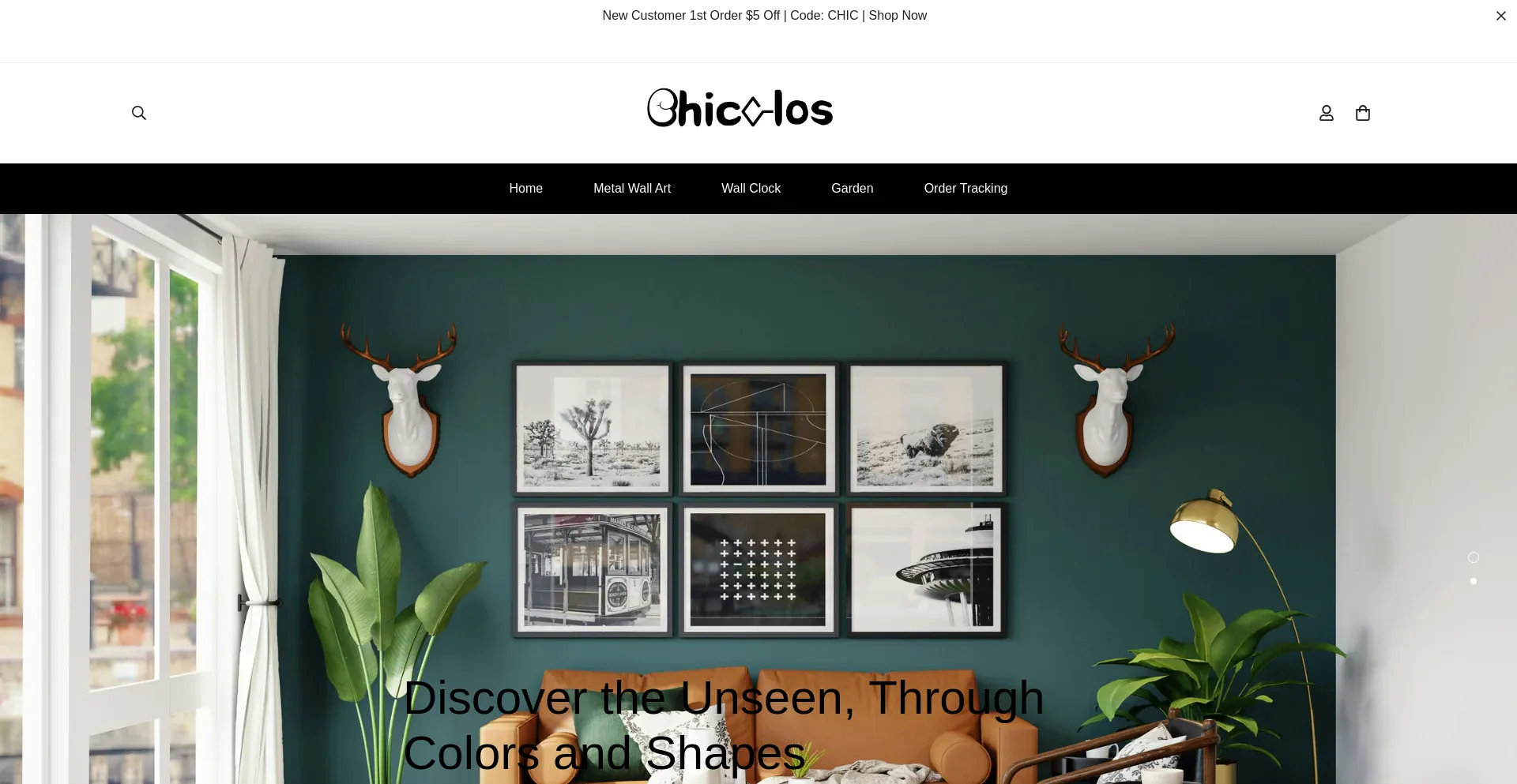 Website screenshot of Chicclos.com