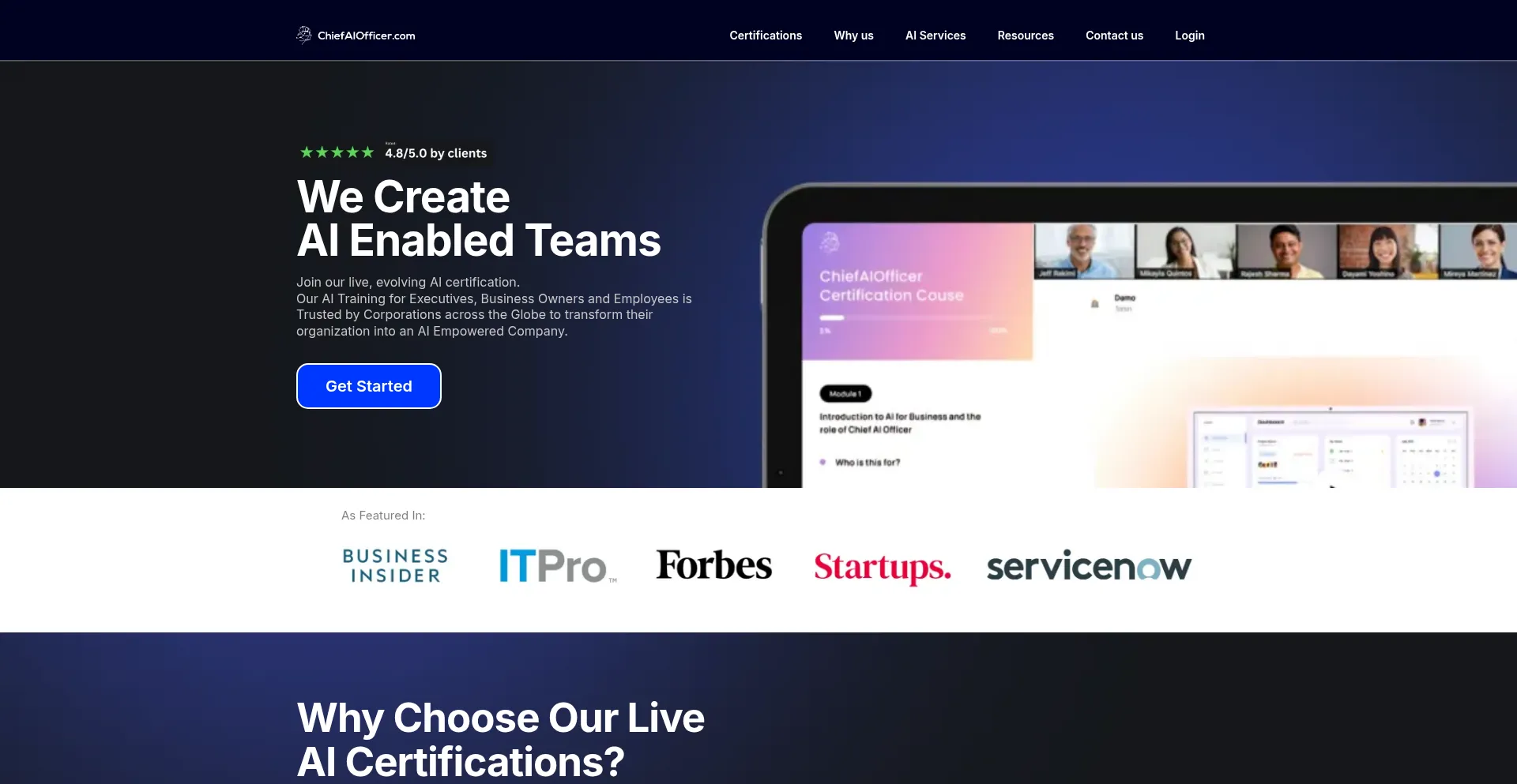 Website screenshot of Chiefaiofficer.com