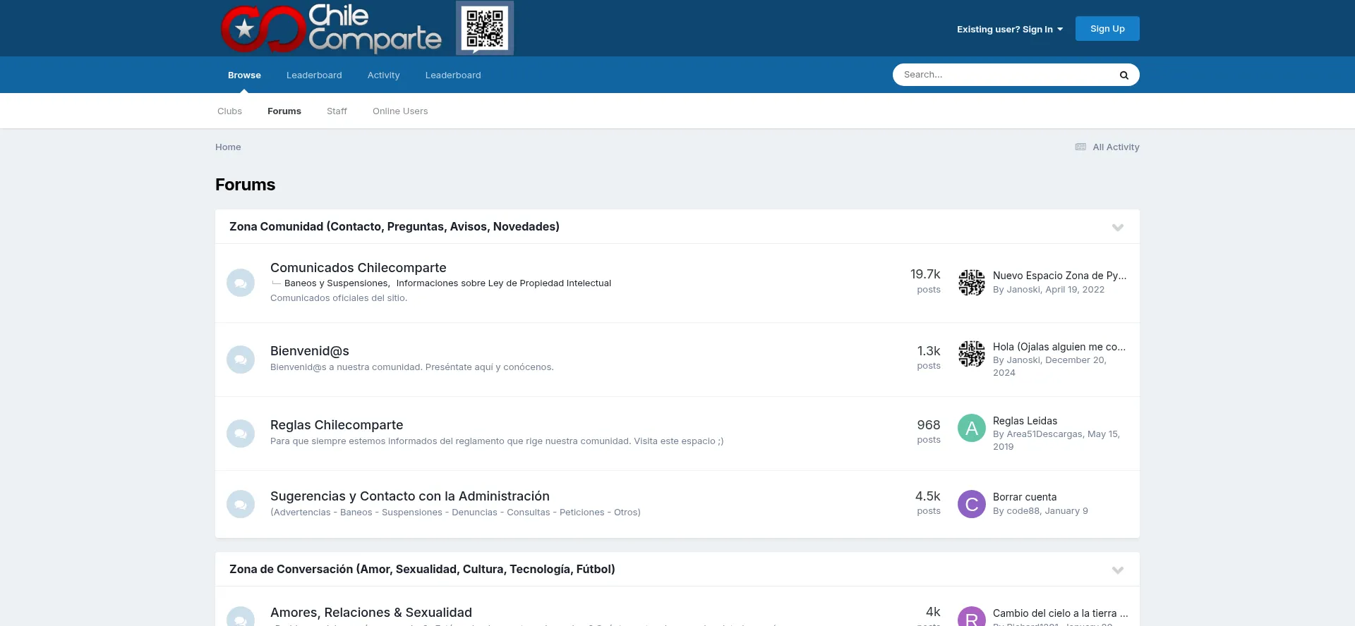 Website screenshot of Chilecomparte.cl