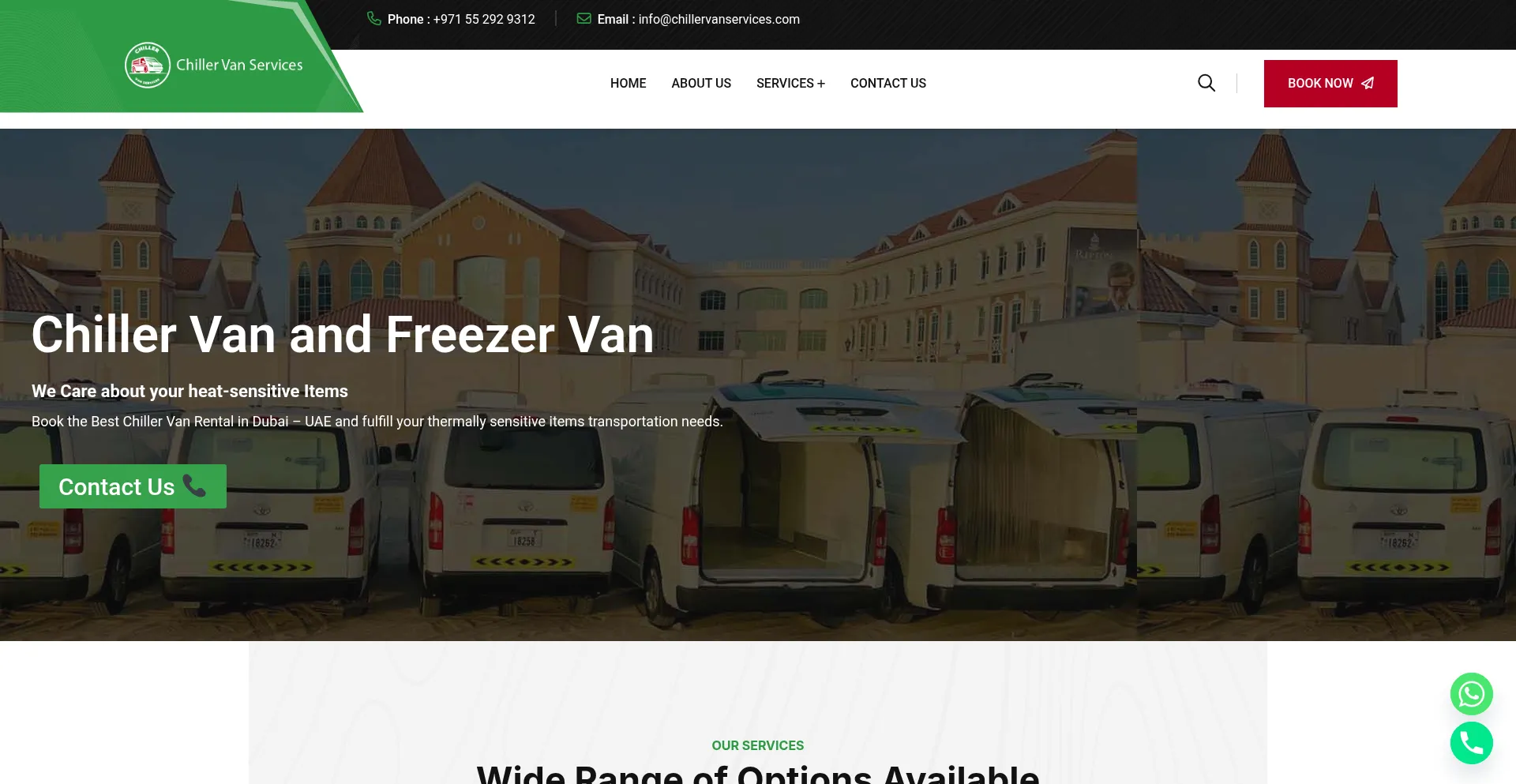Website screenshot of Chillervanservices.com