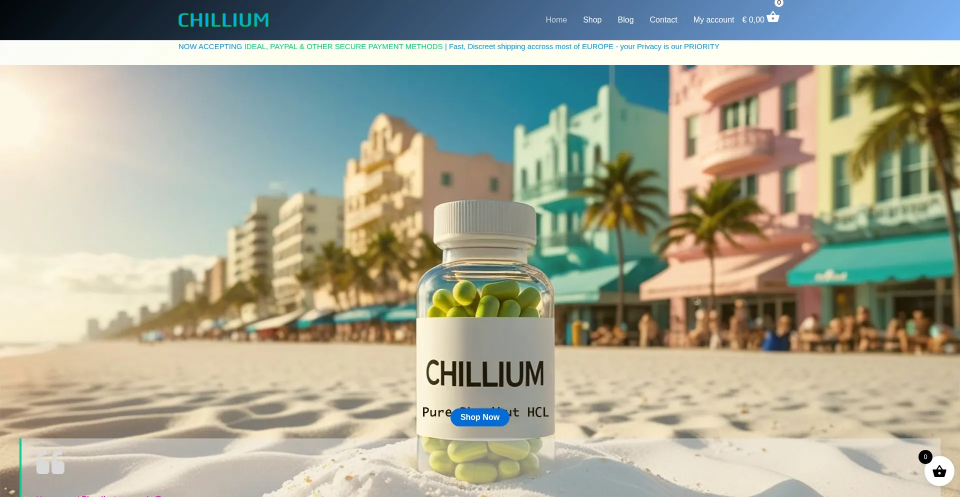Website screenshot of Chillium.shop