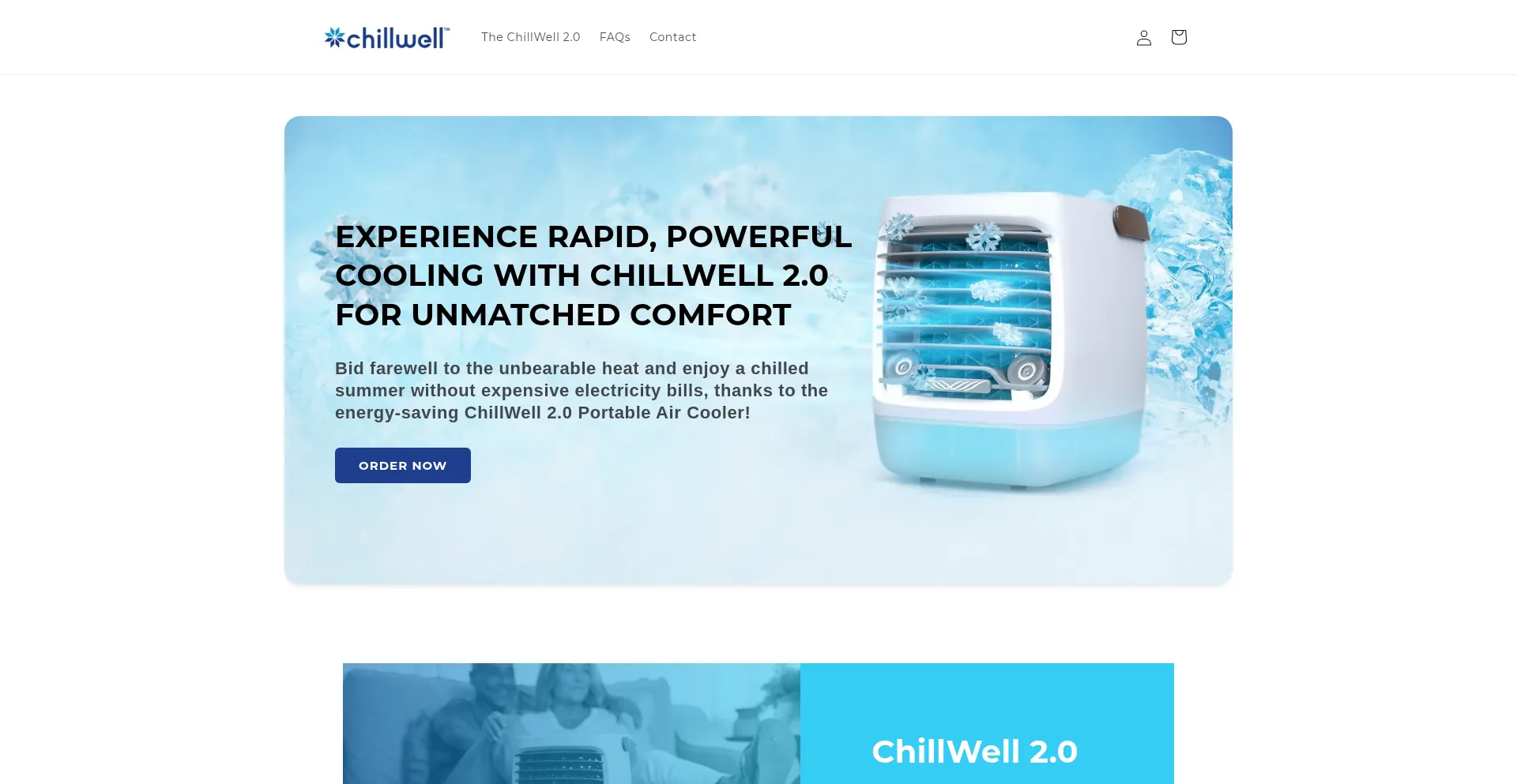 Website screenshot of Chillwellnow.com