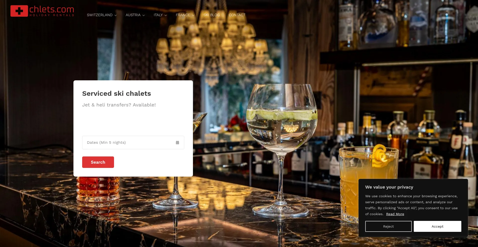 Website screenshot of Chlets.com