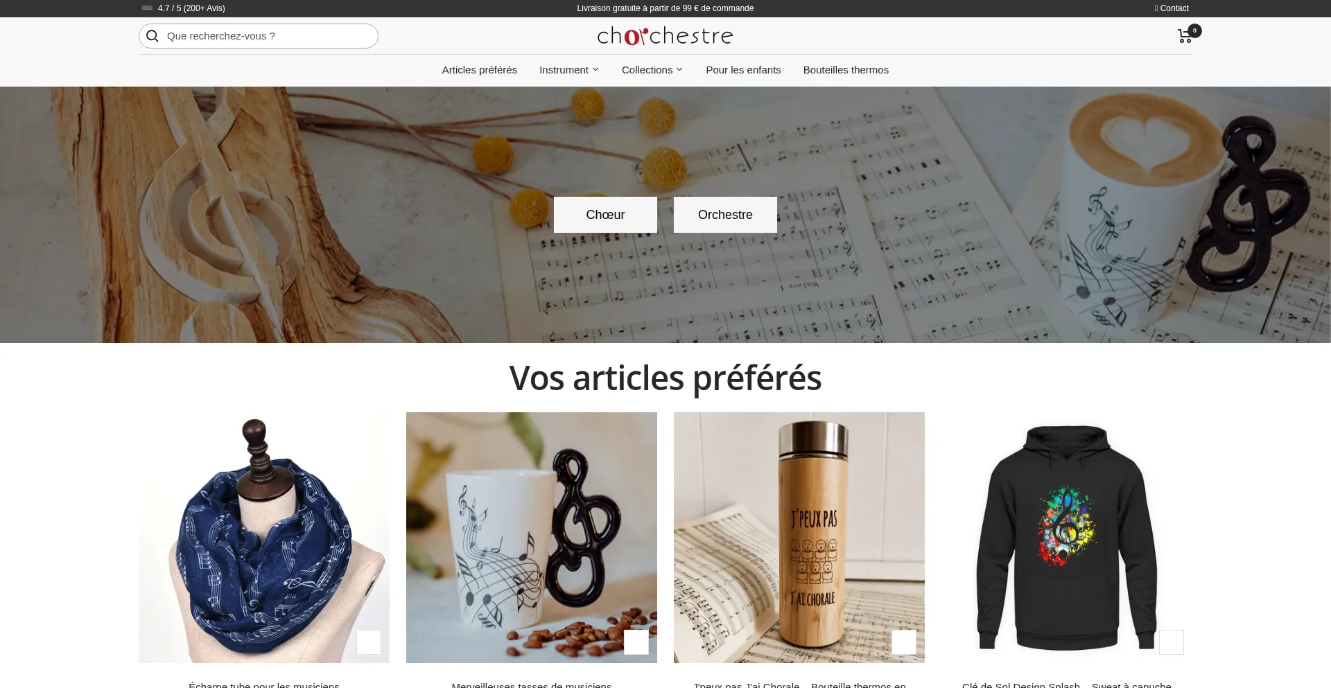 Website screenshot of Chorchestre.com