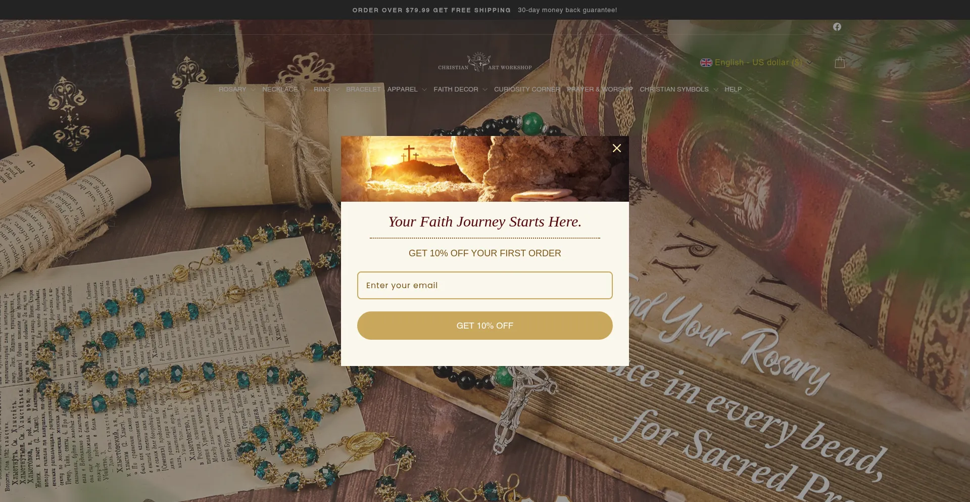 Website screenshot of Christianartworkshop.com