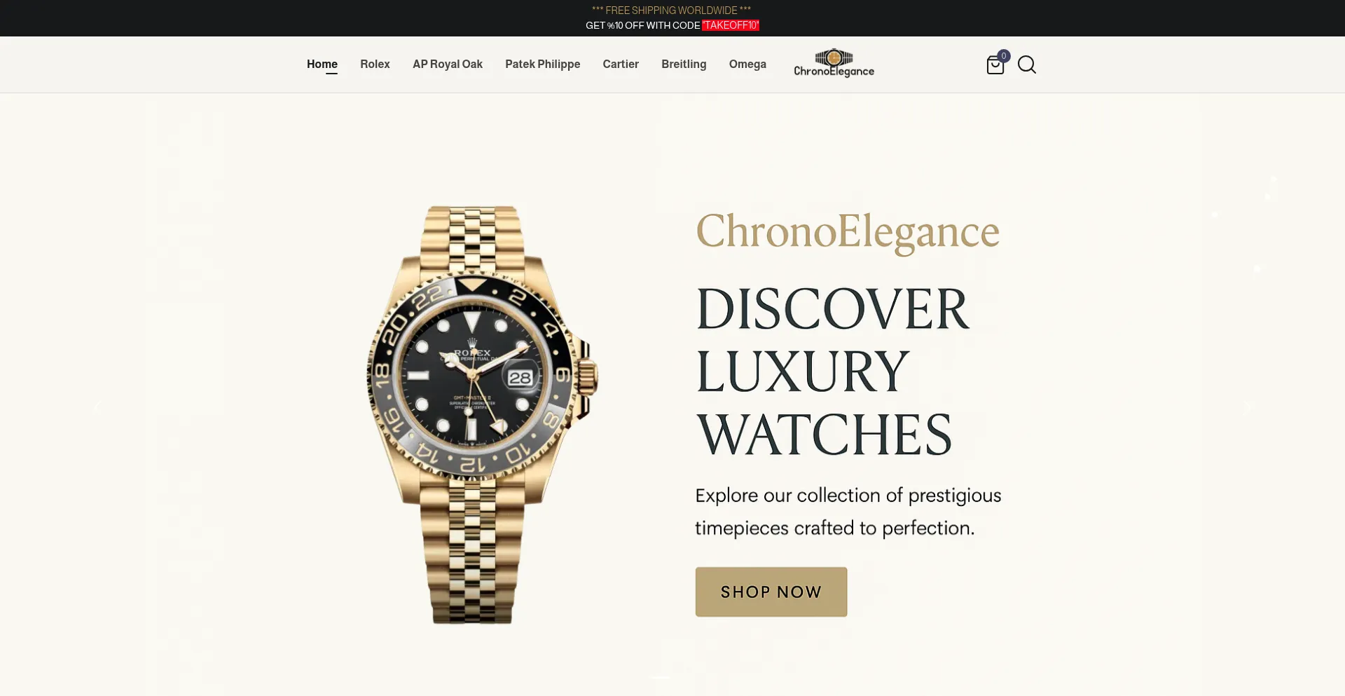 Website screenshot of Chronoelegance.com