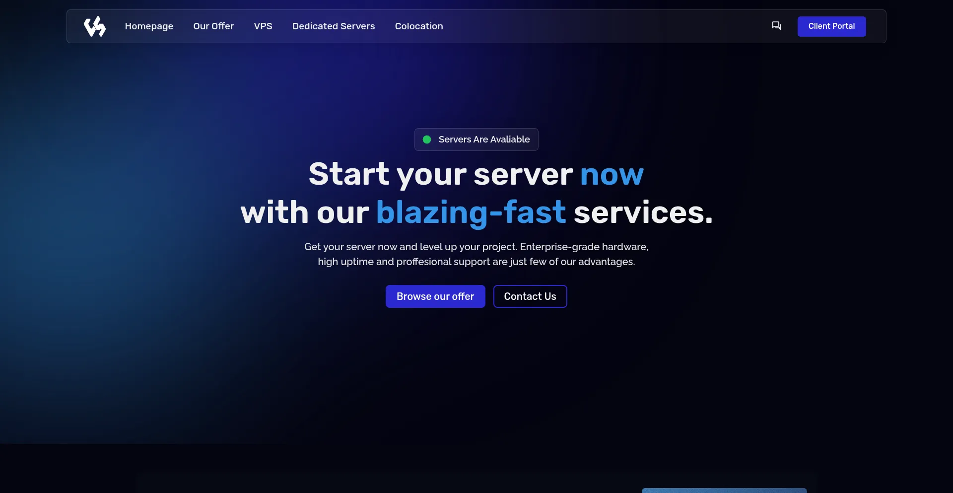 Website screenshot of Chunkserve.com