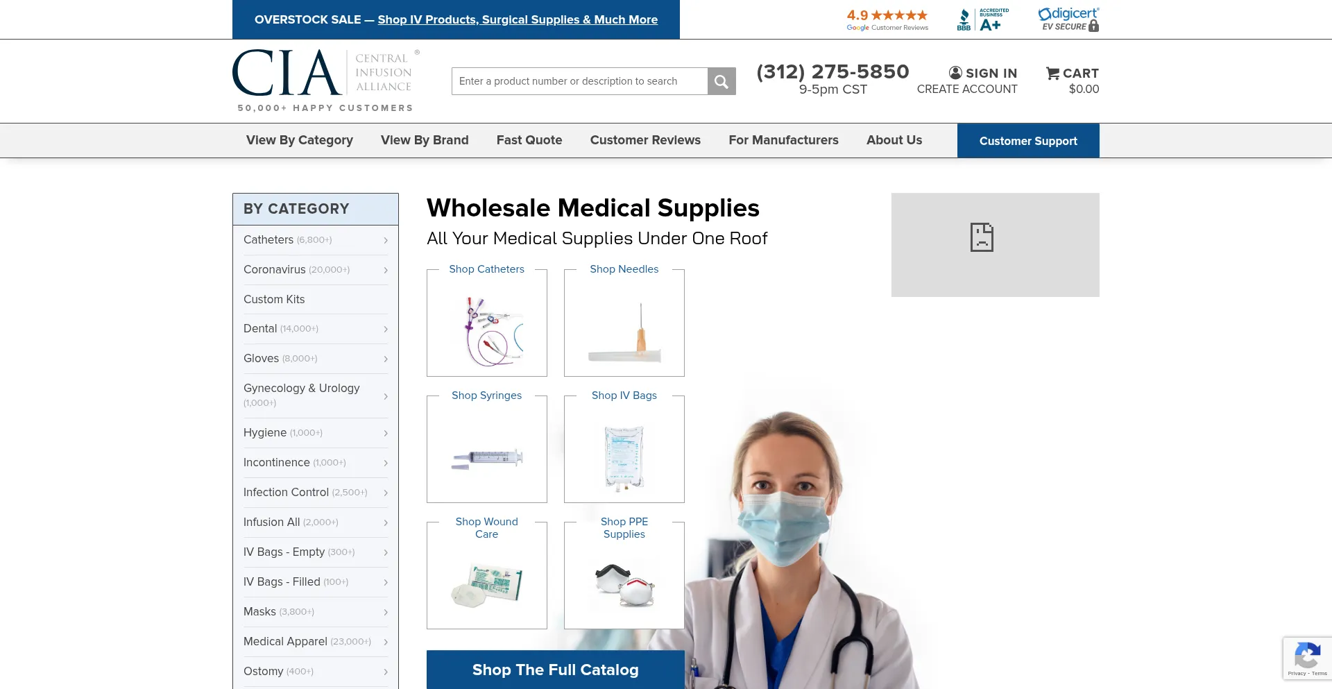 Website screenshot of Ciamedical.com