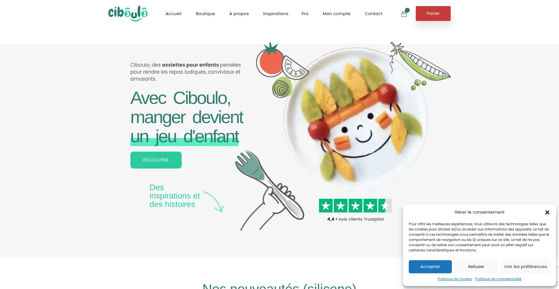 Website screenshot of Ciboulo.com