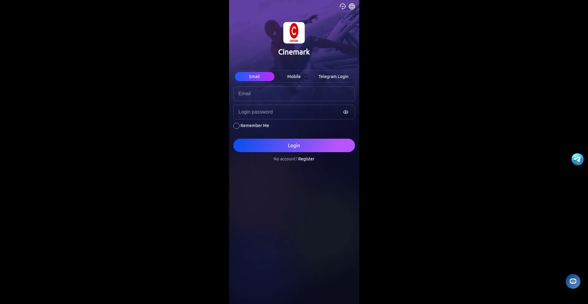 Website screenshot of Cinemark.sbs