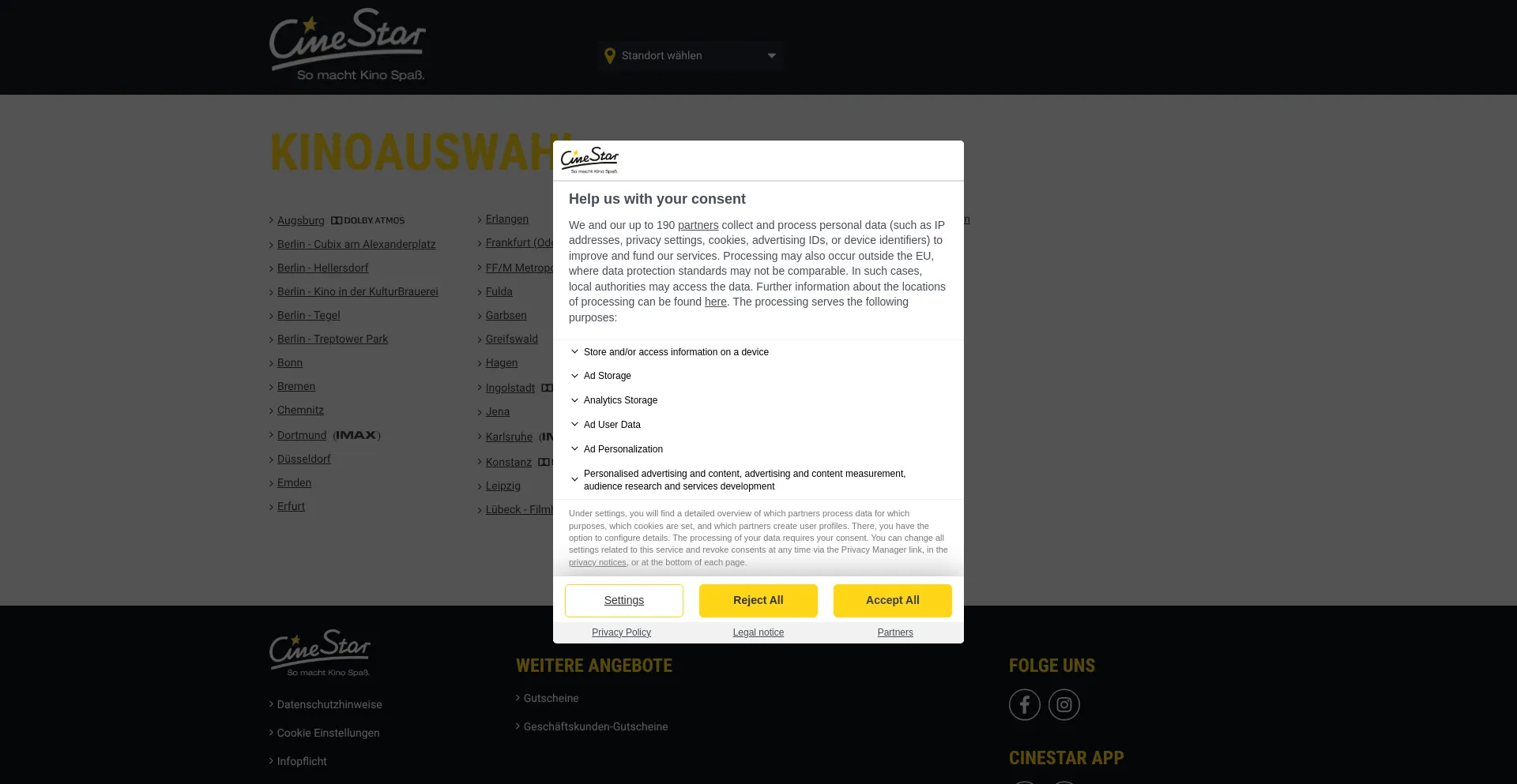 ¿És Seguro y Confiable Cinestar.de?