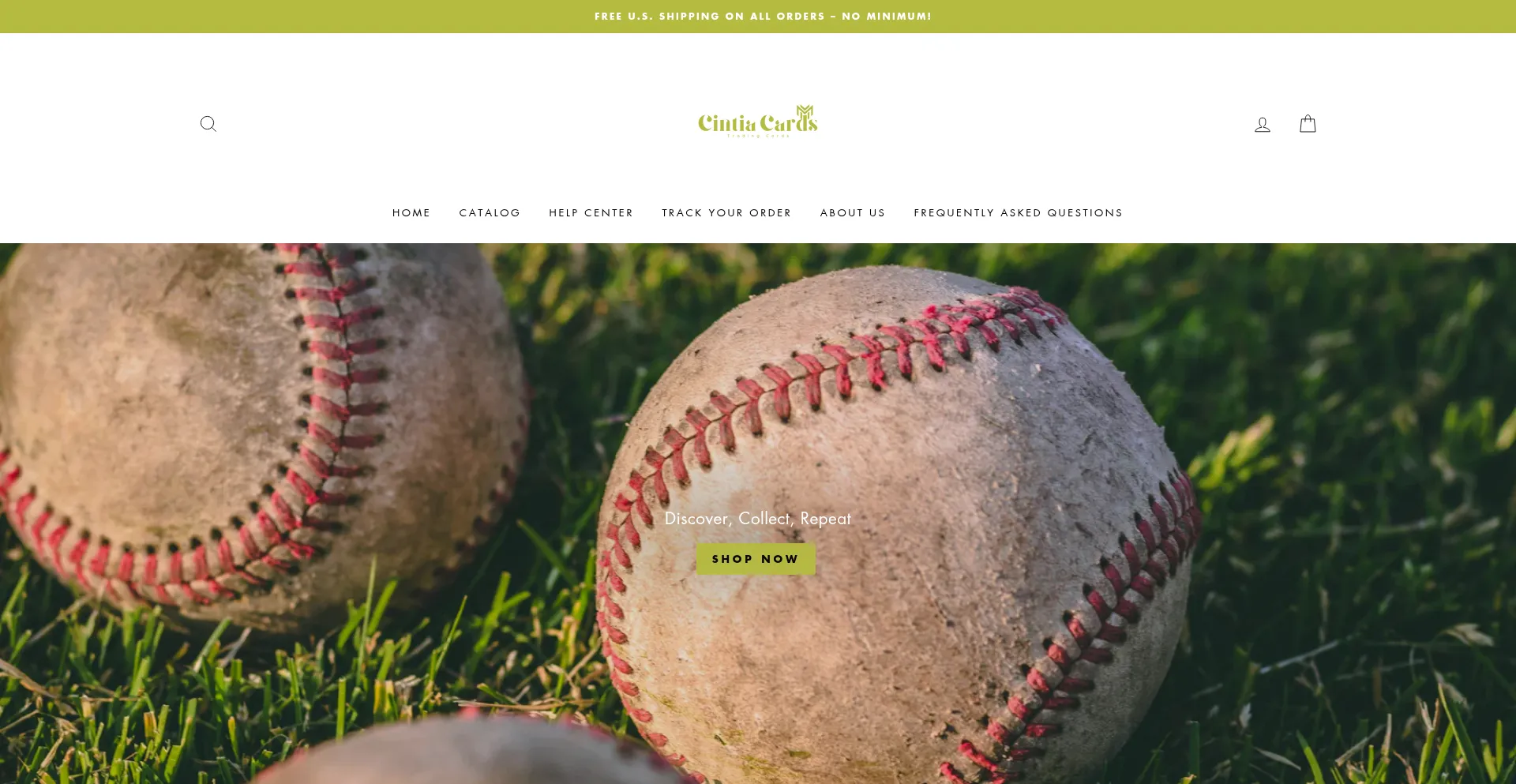 Website screenshot of Cintiacards.myshopify.com