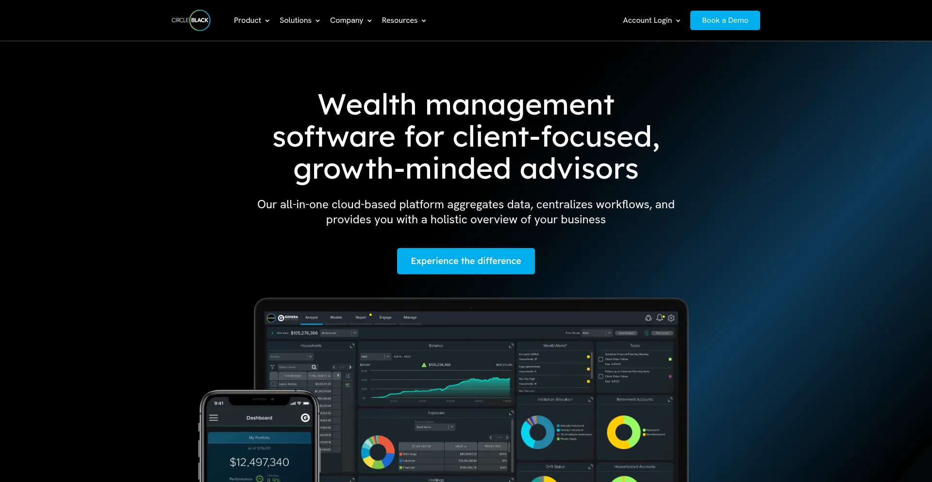 Website screenshot of Circleblack.com