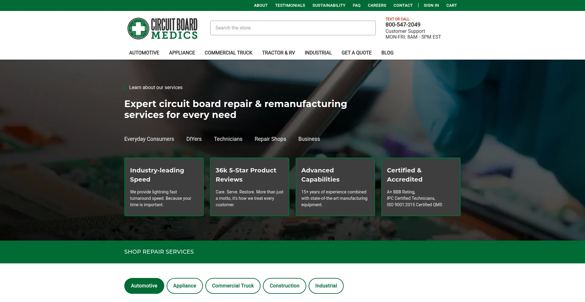 Circuitboardmedics.com Screenshot