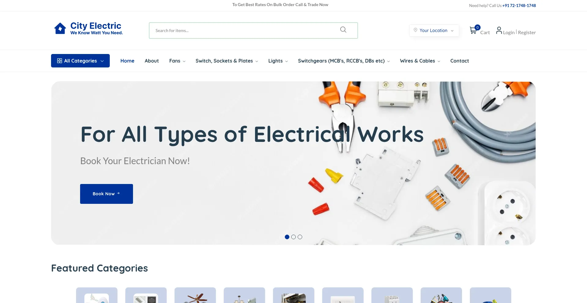 Website screenshot of Cityelectric.in