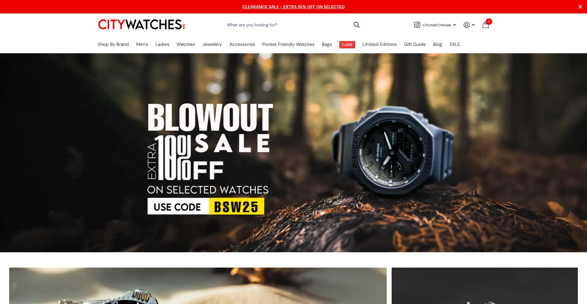 Website screenshot of Citywatches.ae