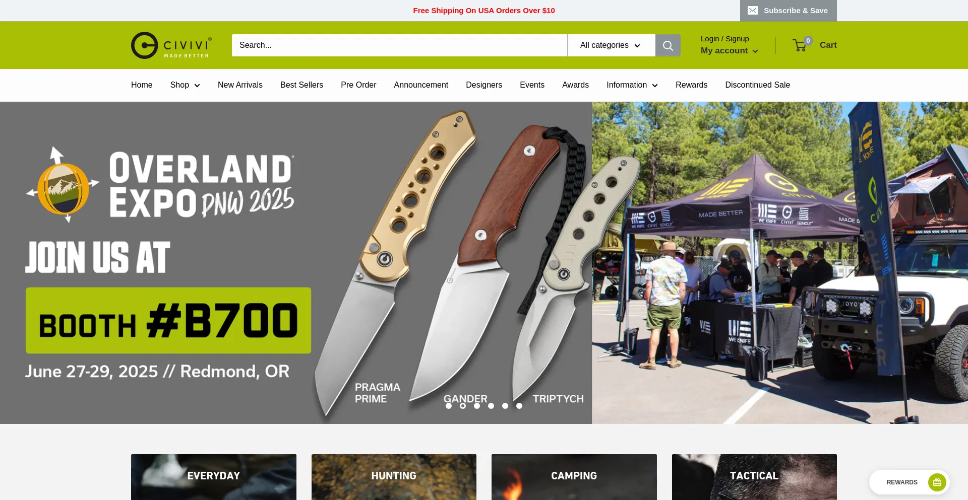 Website screenshot of Civivi.com