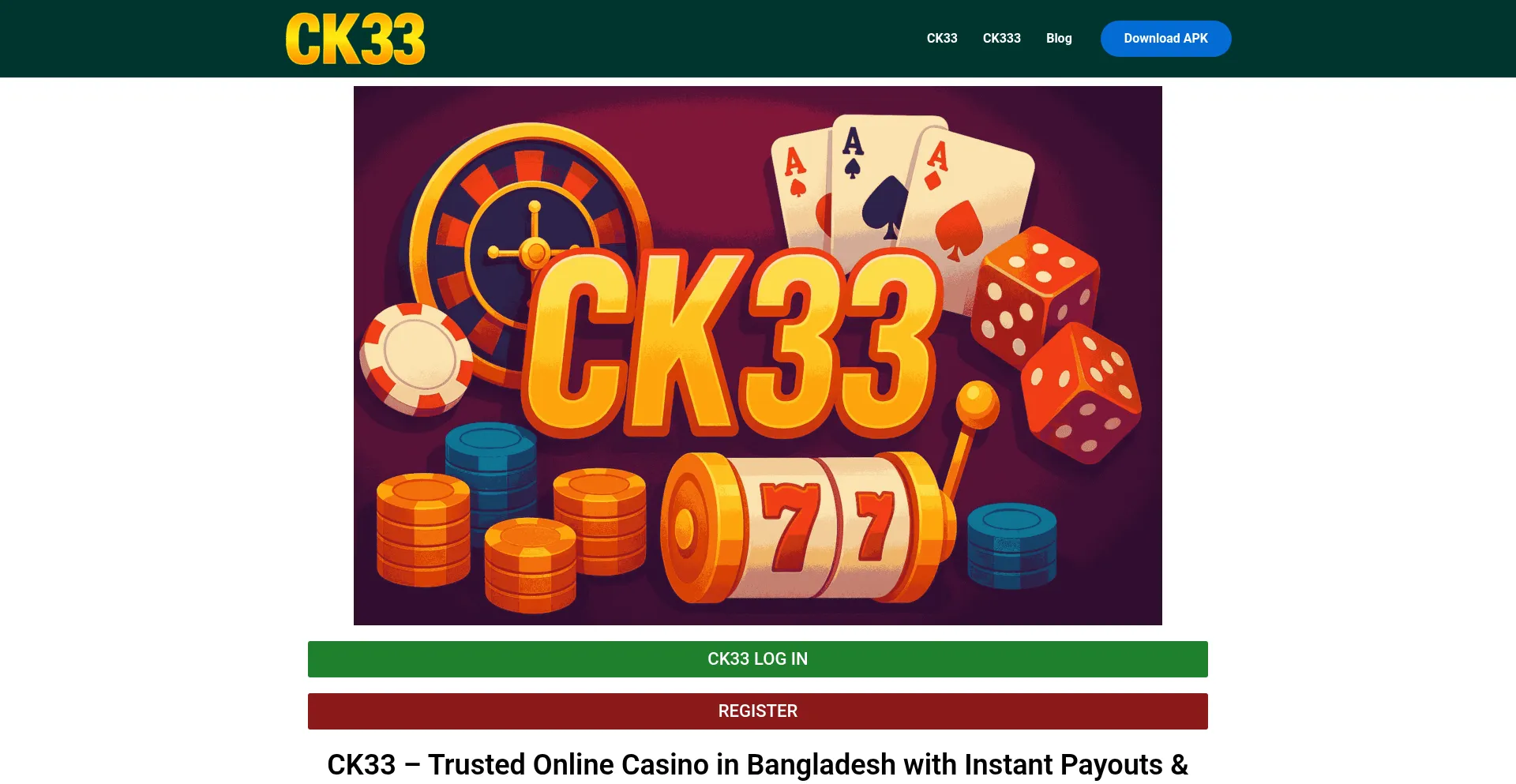 Website screenshot of Ck33-bd.com