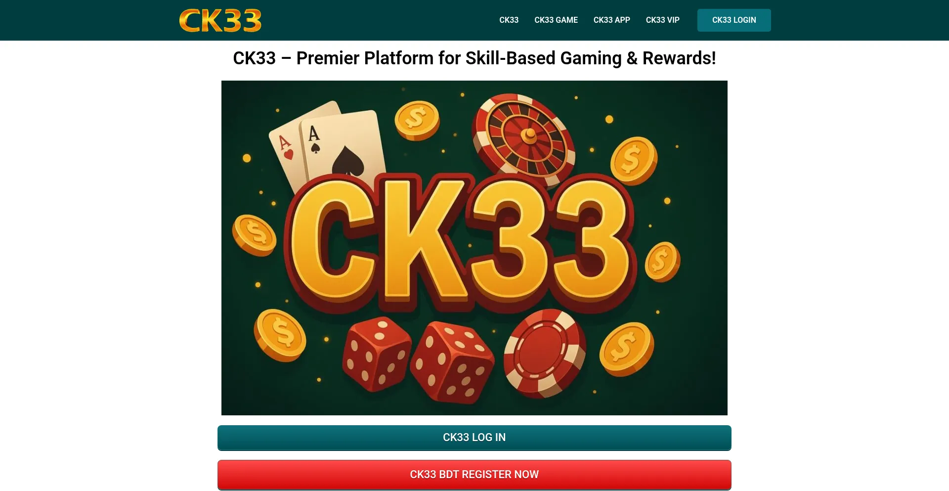 Website screenshot of Ck33bdt.com