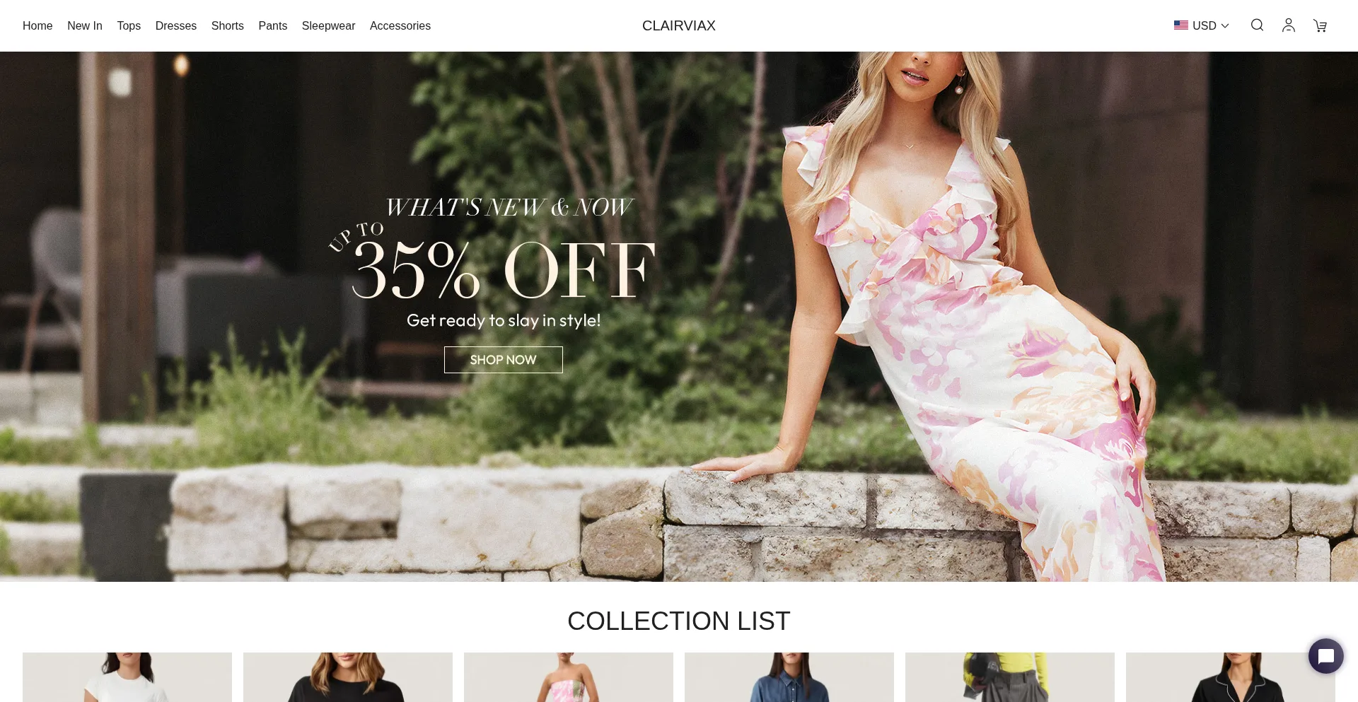 Website screenshot of Clairviax.com