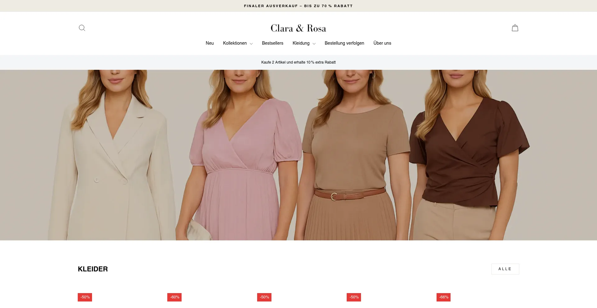 Website screenshot of Clara-rosa.de