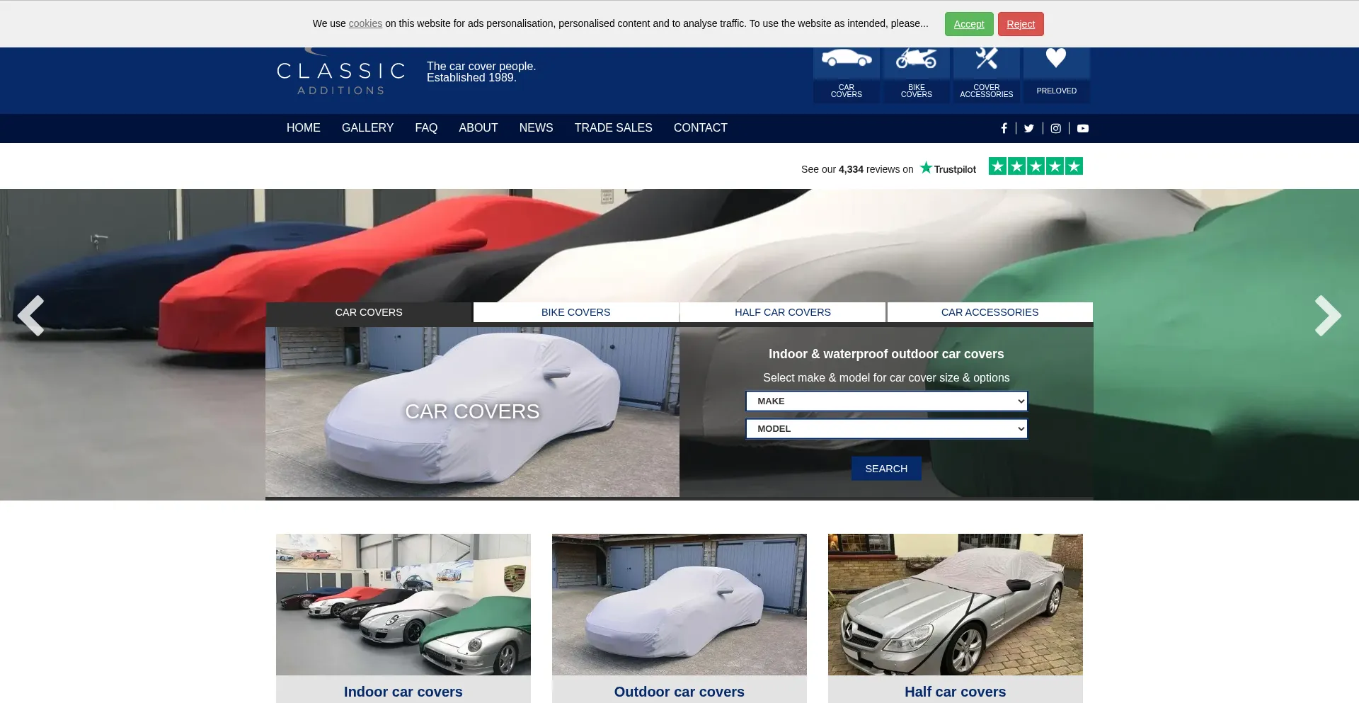Website screenshot of Classicadditions.com